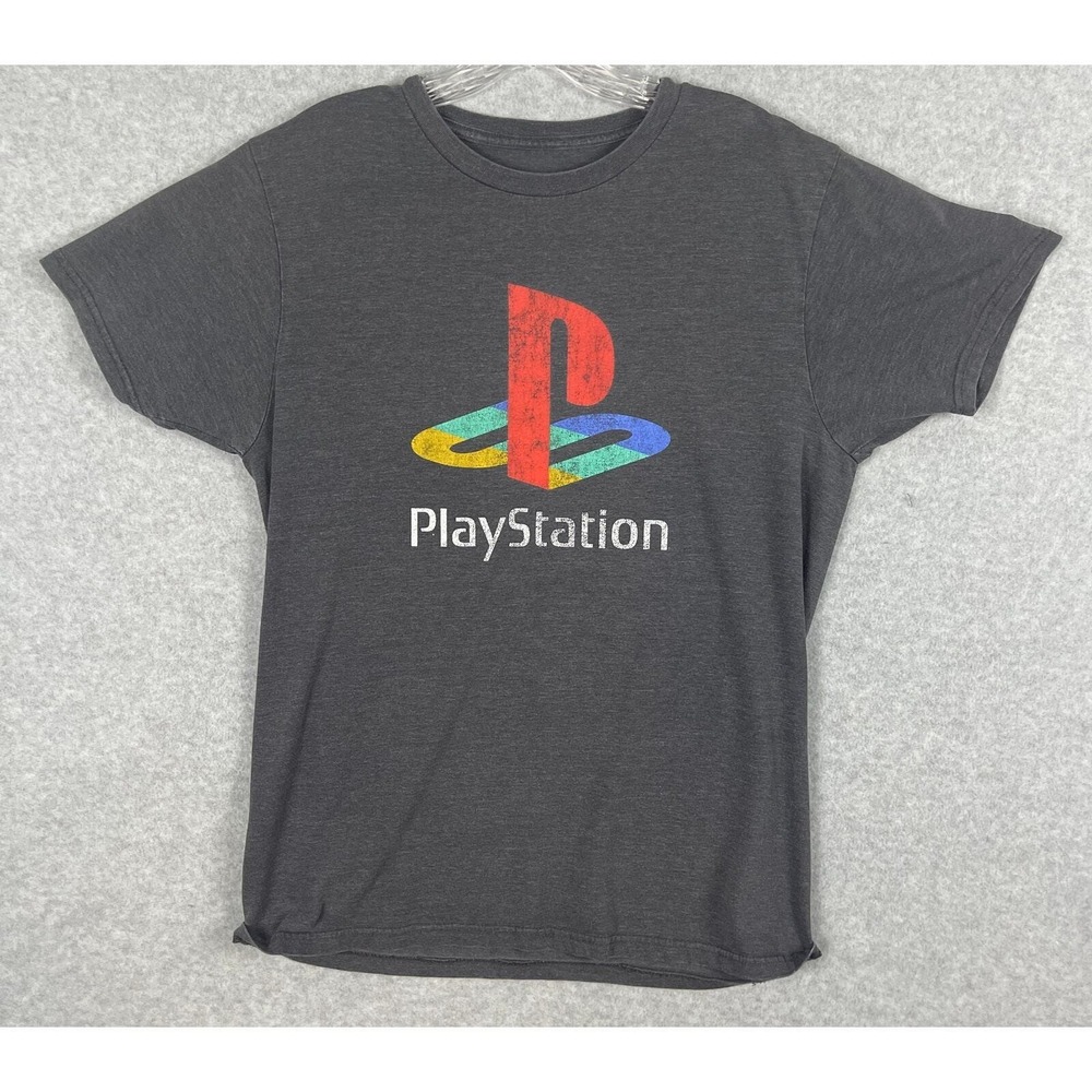Sony‎ Playstation 1 Log Short Sleeve Graphic T Shirt Grey Medium
